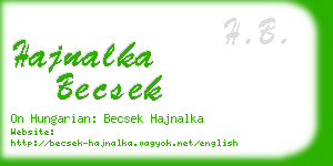 hajnalka becsek business card